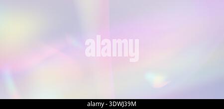 Blurred rainbow refraction overlay effect. Light lens prism effect on bright background. Holographic reflection, crystal flare leak shadow overlay Stock Vector