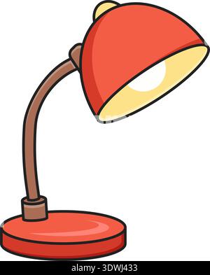 Desk lamp icon in outline stroke flat style. Bulb vector illustration on isolated background. Light bulb sign business concept. Stock Vector