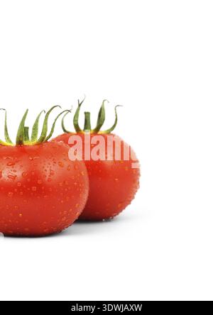 Two red tomatos isolated on white background Stock Photo