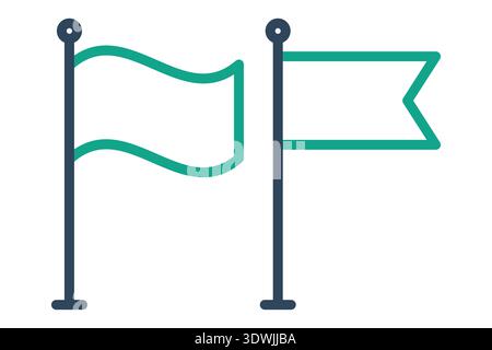 Flag icon. Line icon style. Icon related to finish. success elements vector illustration Stock Vector