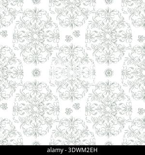 Floral botanical line art in form of Easter eggs. Vector illustration. Elements of wild and garden plants and herbs on seamless pattern. Suitable for Stock Vector