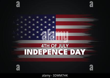 4th of July Independence Day USA Flag Background with Grunge Effect Stock Vector