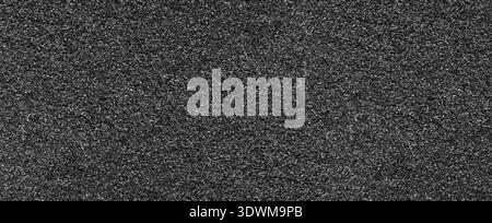 Black crushed shale rock, slate chip stone wide texture. Panoramic dark textured background Stock Photo