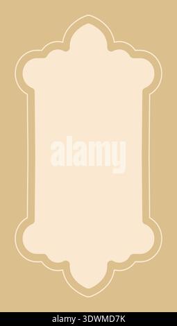Beige vintage arch frame for elegant boho design wedding invitation and label packaging vector Stock Vector