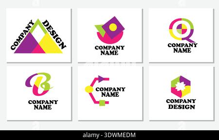 Modern Geometric Logos Collection for Corporate Branding Stock Vector ...