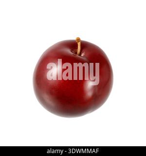 Fresh ripe purple plum isolated on white background Stock Photo