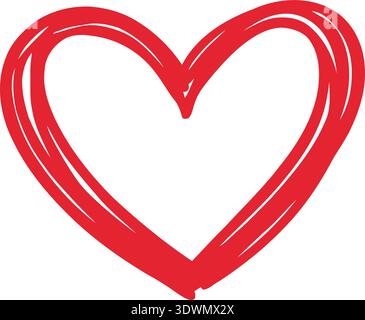 Hand drawn heart. Hand drawn love symbol Stock Vector