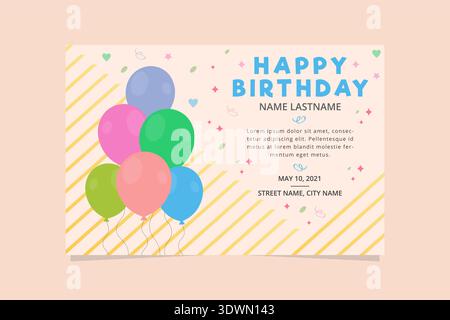 Elegant Happy Birthday Banner, vector editable design, can be used for business or presentation design. Stock Vector