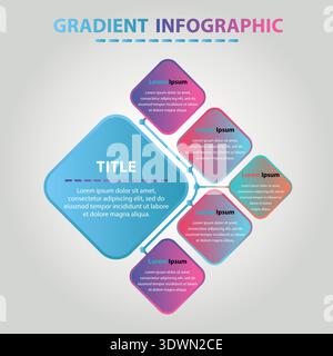 Creative Gradient Infographic, vector editable design, can be used for business or presentation design. Stock Vector