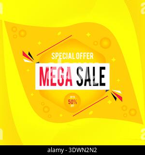 Mega Sale, vector editable design, can be used for business or presentation design. Stock Vector