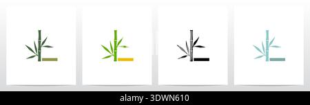 Bamboo On Letter Initial Logo Design L Stock Vector