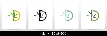Bamboo On Letter Initial Logo Design D Stock Vector