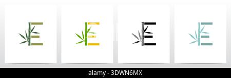 Bamboo On Letter Initial Logo Design E Stock Vector