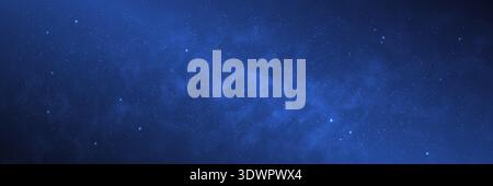 Milky way galaxy. Blue starry space background. Beautiful night night with stars. Deep universe with cosmic stardust particles. Realistic Stock Vector