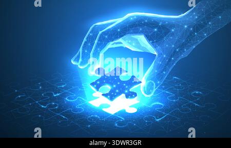 Puzzle. Business strategy, success solution, jigsaw games symbol. Idea metaphor. Creative idea, connection, challenge, join us concept Stock Vector