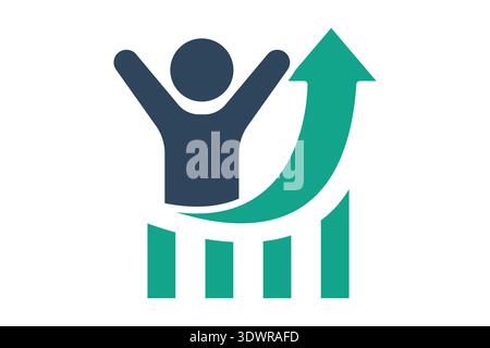 Motivation solid icon. Icon related to growth. success elements vector illustration Stock Vector