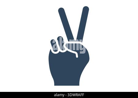 Victory solid icon. Icon related to success. success elements vector illustration Stock Vector