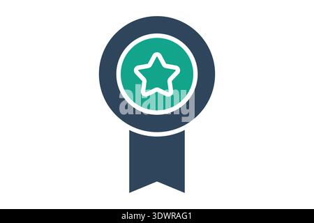 Badge solid icon. Icon related to award. success elements vector illustration Stock Vector