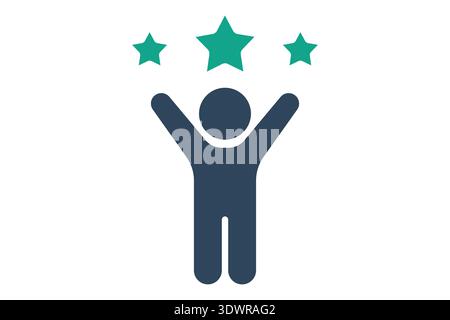 Success solid icon. Icon related to winner. success elements vector illustration Stock Vector
