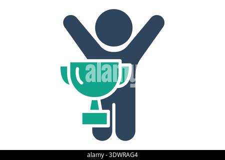 Winner solid icon. Icon related to success. success elements vector illustration Stock Vector