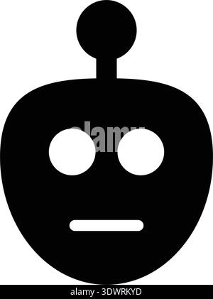 Smart AI Chatbot Face Icon — Minimal Robot Head Avatar Flat Design Stock Vector