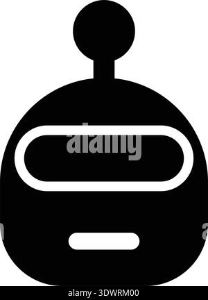 Robot Head Icon — AI Bot Face Minimal Flat Solid Design Stock Vector