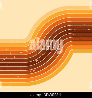 Groovy magic, rainbow stripes in a warm color palette. Stock Vector