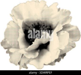 Spring flowers bouquet halftone collage vector illustration Stock Vector