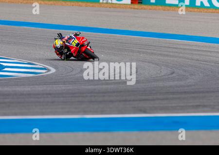 Buriram, Thailand. 28th Feb, 2026. Number 25 Trackhouse MotoGP rider ...