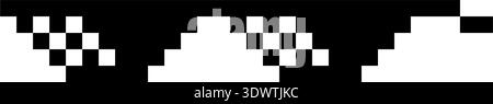 Cool black pixelated retro glasses icon, design. Thug life pixel art shades isolated vector illustration Stock Vector