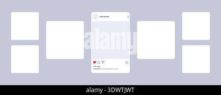 Social Media Carousel Post Layout, Mockup Template. Vector illustration Stock Vector