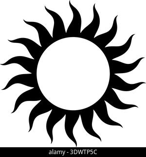 Tribal gothic sun symbol. Tattoo design. Star graphic geometric shape. Mystic black sun icon. Traditional ethnic art design element. Vector Stock Vector