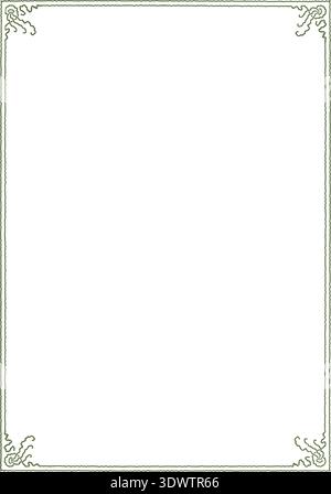 Art Nouveau title-page frame typical of late 19th-century book and advertising design. It is a thin, slightly irregular double ruled rectangular frame Stock Vector