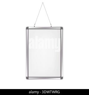 White blank hanging message writing board realistic vector mockup Stock Vector