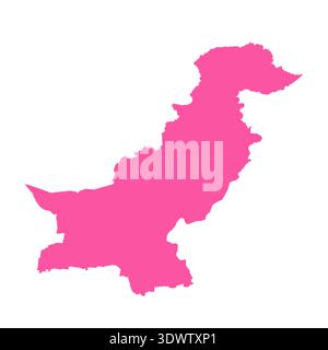 Vector Editable Pink Pakistan Simple Map, vector editable design, can be used for business or presentation design. Stock Vector
