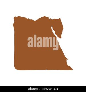 Vector Brown Egypt Map Isolated On White Background, vector editable design, can be used for business or presentation design. Stock Vector