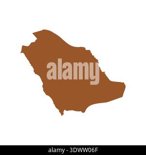 Vector Brown Saudi Arabia Map Isolated On White Background, vector editable design, can be used for business or presentation design. Stock Vector