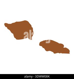 Vector Brown Samoa Map Isolated On White Background, vector editable design, can be used for business or presentation design. Stock Vector