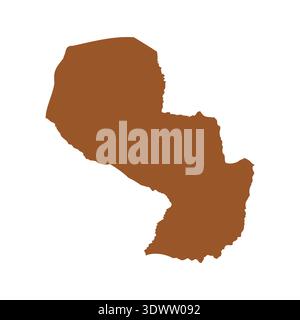 Vector Brown Paraguay Map Isolated On White Background, vector editable design, can be used for business or presentation design. Stock Vector