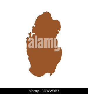 Vector Brown Qatar Map Isolated On White Background, vector editable design, can be used for business or presentation design. Stock Vector