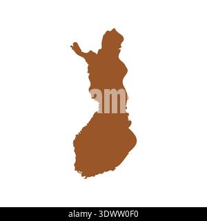 Vector Brown Finland Map Isolated On White Background, vector editable design, can be used for business or presentation design. Stock Vector