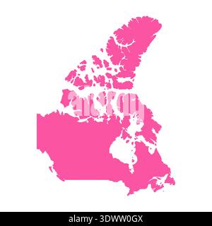 Vector Editable Pink Canada Simple Map, vector editable design, can be used for business or presentation design. Stock Vector