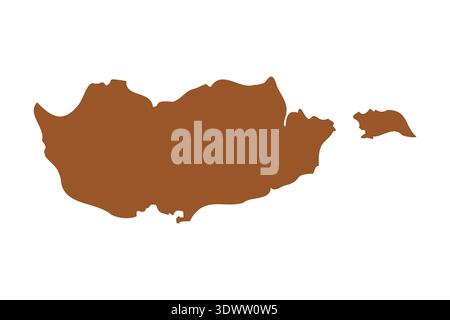Vector Brown Cyprus Map Isolated On White Background, vector editable design, can be used for business or presentation design. Stock Vector