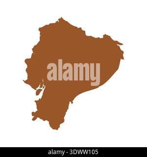 Vector Brown Ecuador Map Isolated On White Background, vector editable design, can be used for business or presentation design. Stock Vector
