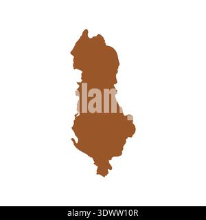 Vector Brown Albania Map Isolated On White Background, vector editable design, can be used for business or presentation design. Stock Vector