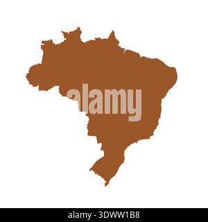 Vector Brown Brazil Map Isolated On White Background, vector editable design, can be used for business or presentation design. Stock Vector
