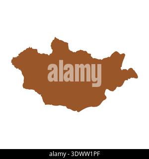 Vector Brown Mongolia Map Isolated On White Background, vector editable design, can be used for business or presentation design. Stock Vector
