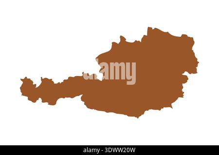 Vector Brown Austria Map Isolated On White Background, vector editable design, can be used for business or presentation design. Stock Vector