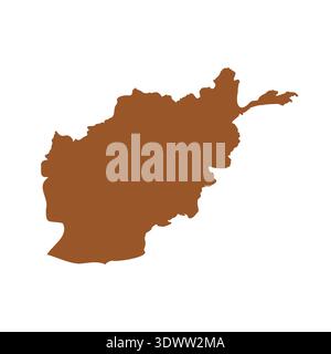 Vector Brown Afghanistan Map Isolated On White Background, vector editable design, can be used for business or presentation design. Stock Vector