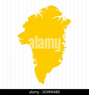 High Quality Yellow Greenland Map, vector editable design, can be used for business or presentation design. Stock Vector